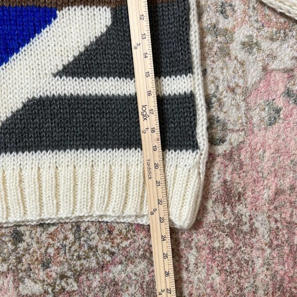 It's Pure Gould Hand Knitted Geometrical Print Sweater Size L - Picture 6 of 7